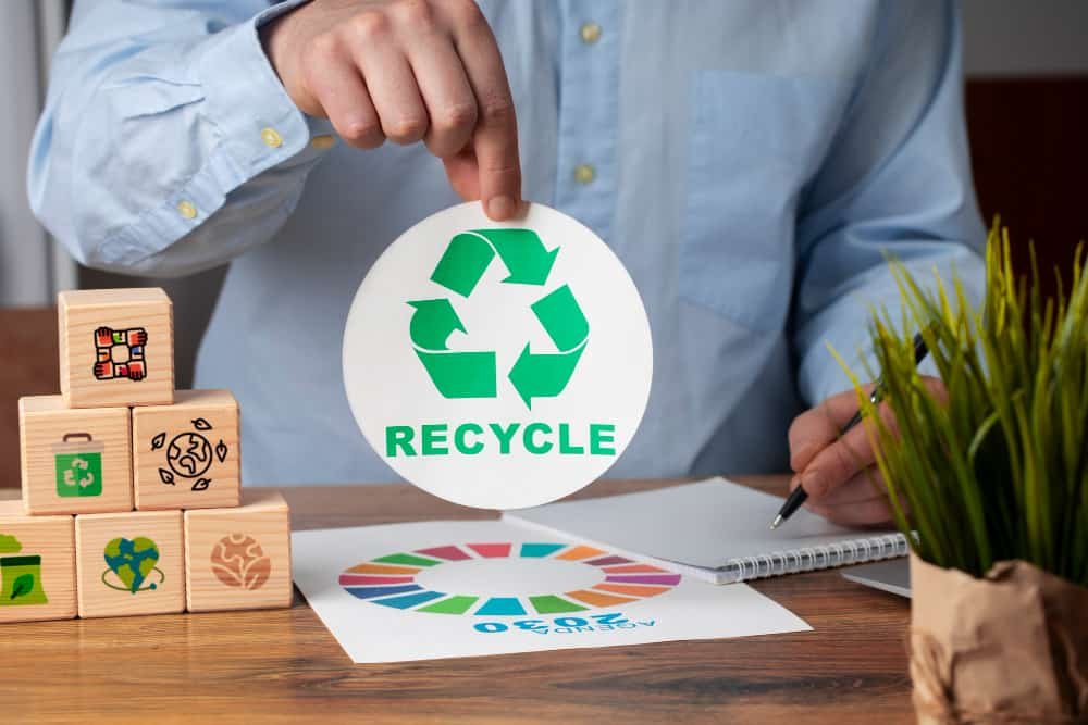 Recycling bins for proper waste sorting