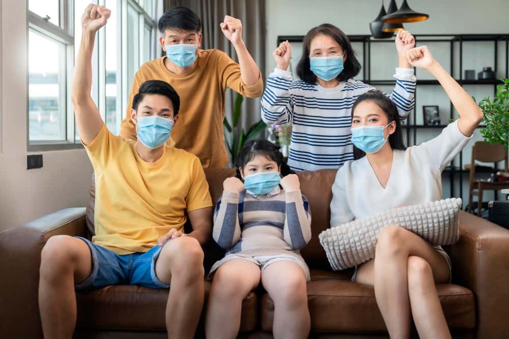 Family protecting themselves during a measles outbreak